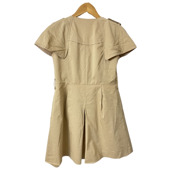 Cotton Trench Coat Dress in Beige - Picture 5 of 7